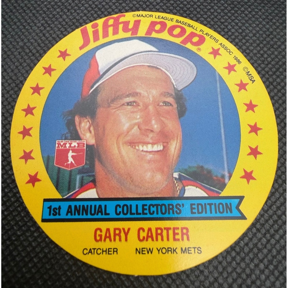 Gary‎ Carter 1986 Jiffy Pop Baseball Disc New York Mets No 19 of 20 MLB MSA